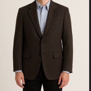 BROOKS BROTHERS Dark Grey Camel Hair Sport Coat-44R